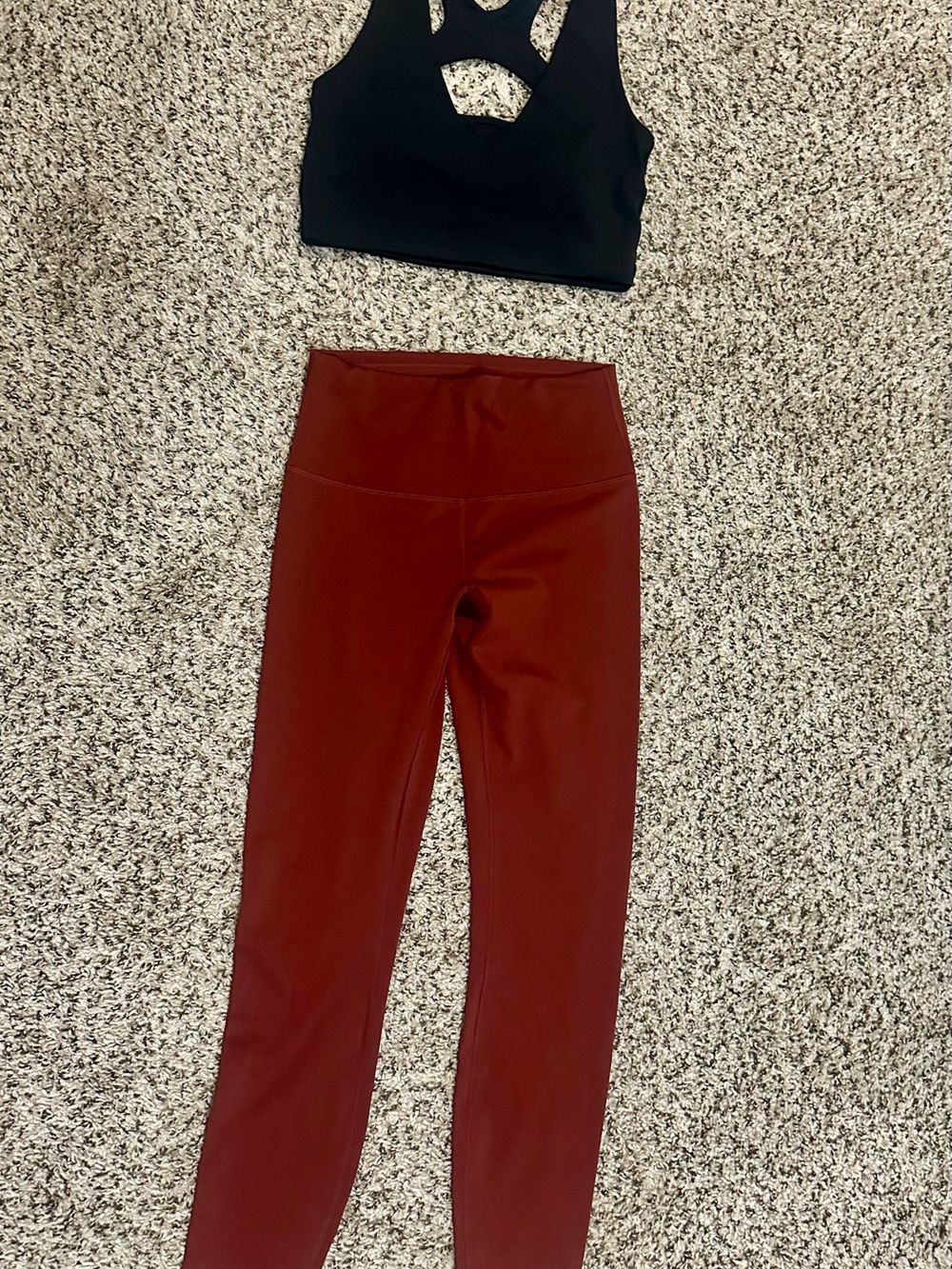 High-Waist Wine Red Active Leggings